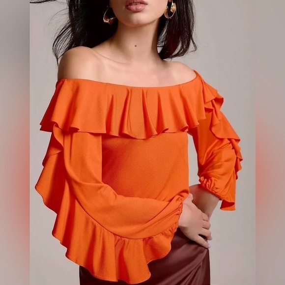 Anthropologie Tops - Anthropologie Off-The-Shoulder Ruffle Top